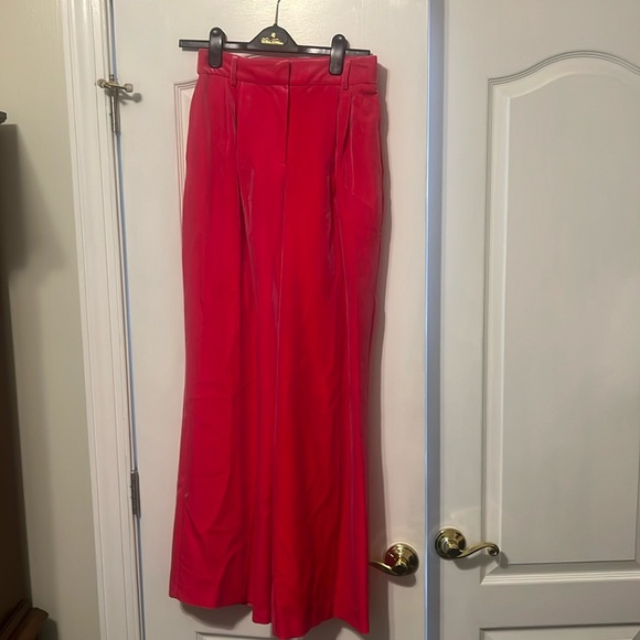 NWT River Island Pink Velvet Feel Pants - Picture 1 of 3